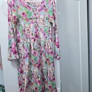 Floral Pink Kids Casual Dress